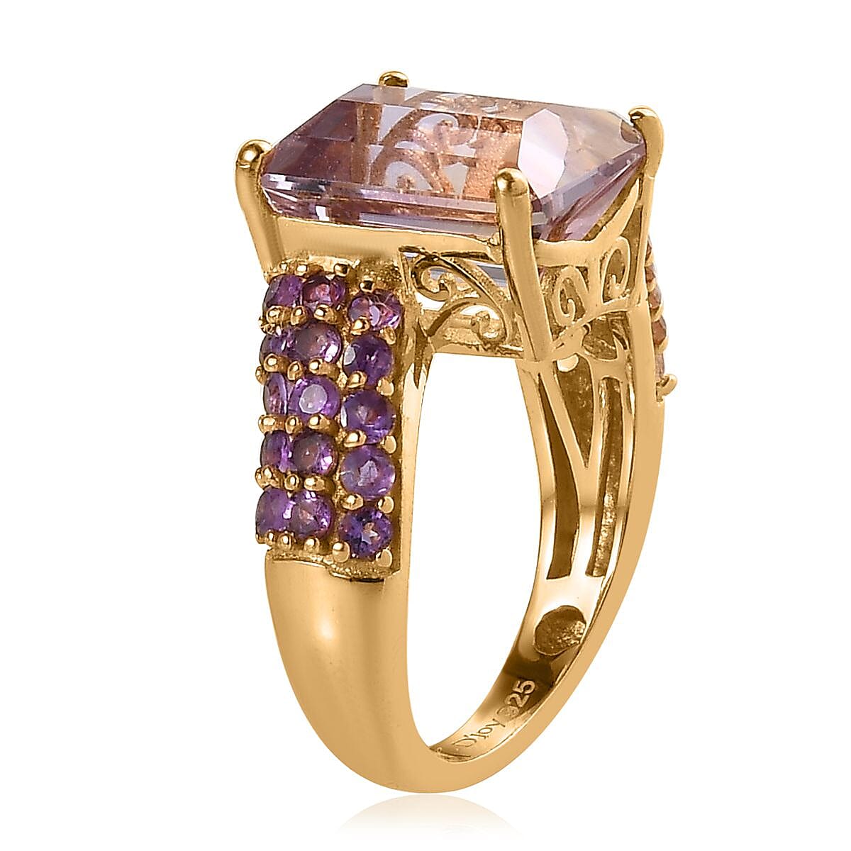 Premium Anahi Ametrine and Multi Gemstone Ring in Vermeil Yellow Gold Over Sterling Silver (Size 7.0) 7.60 ctw image number 3