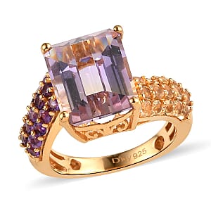 Premium Anahi Ametrine and Multi Gemstone Ring in Vermeil Yellow Gold Over Sterling Silver (Size 8.0) 7.60 ctw