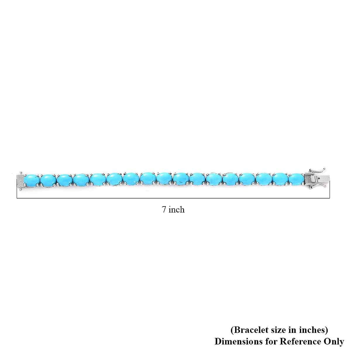 Sleeping Beauty Turquoise Tennis Bracelet in Platinum Over Sterling Silver (6.50 In) 24.00 ctw image number 4