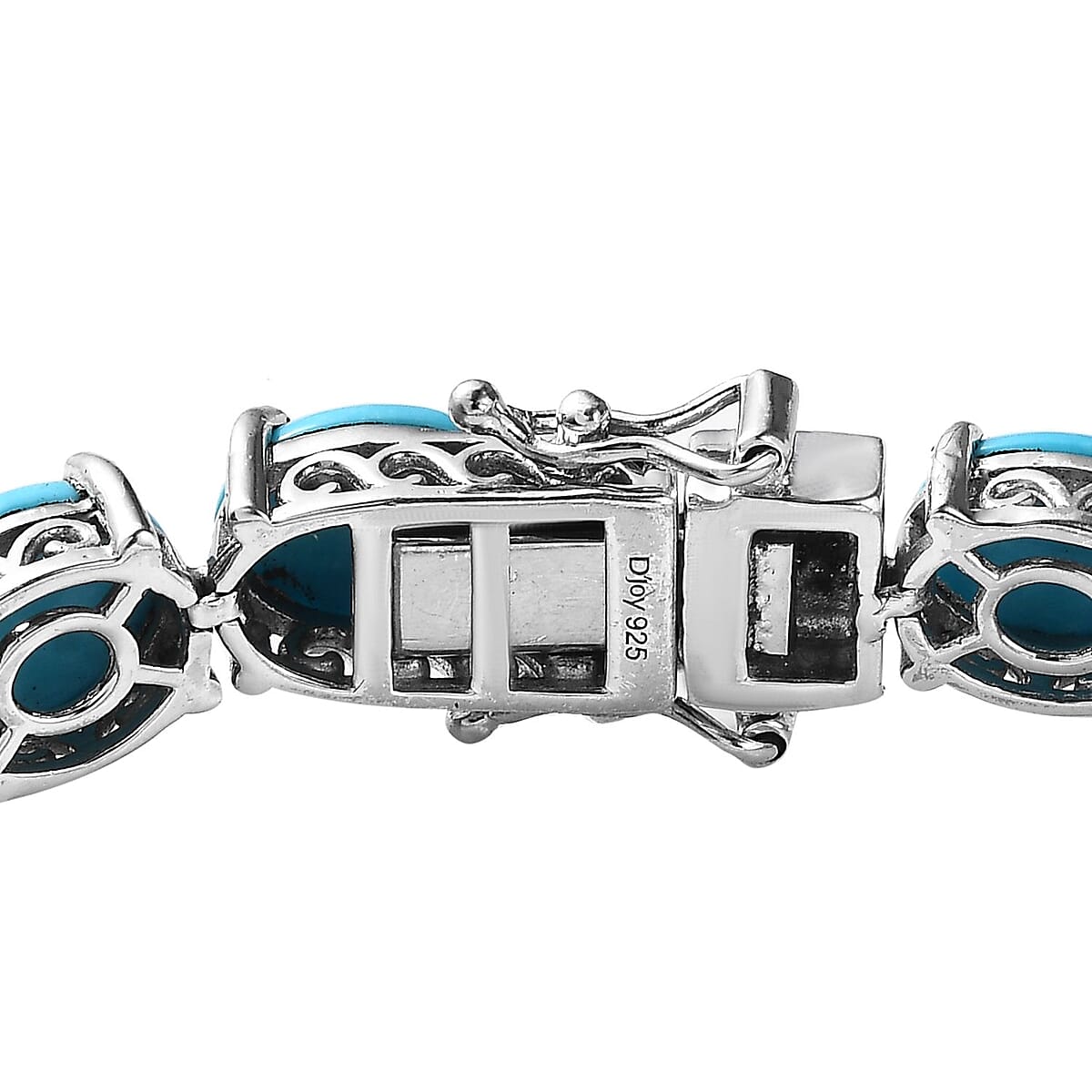 Sleeping Beauty Turquoise Tennis Bracelet in Platinum Over Sterling Silver (8.00 In) 26.65 ctw image number 3