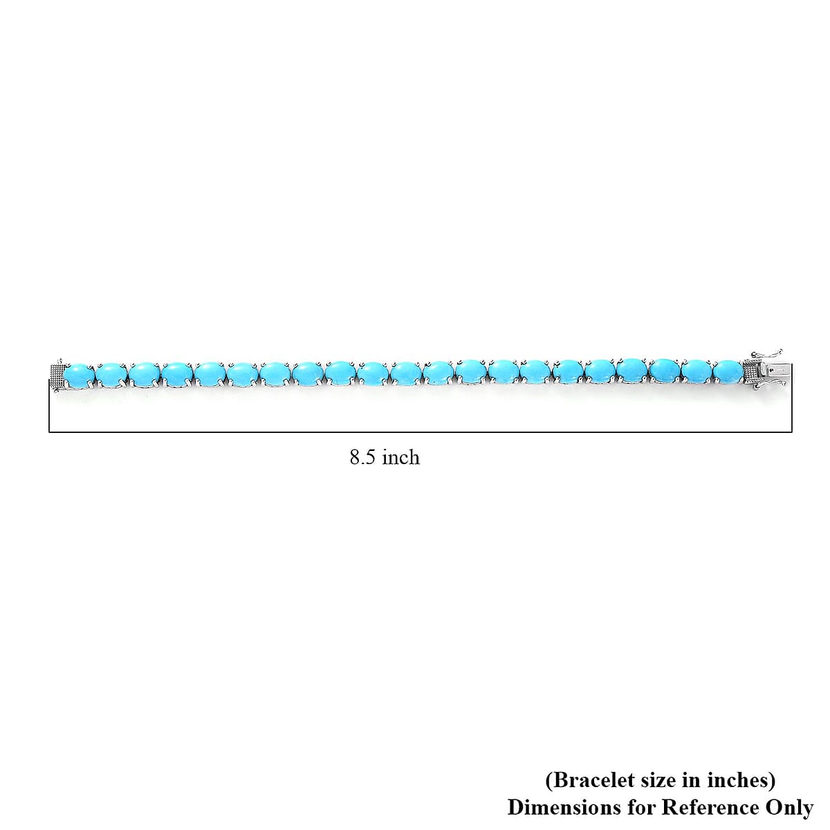 Sleeping Beauty Turquoise Tennis Bracelet in Platinum Over Sterling Silver (8.00 In) 26.65 ctw image number 4