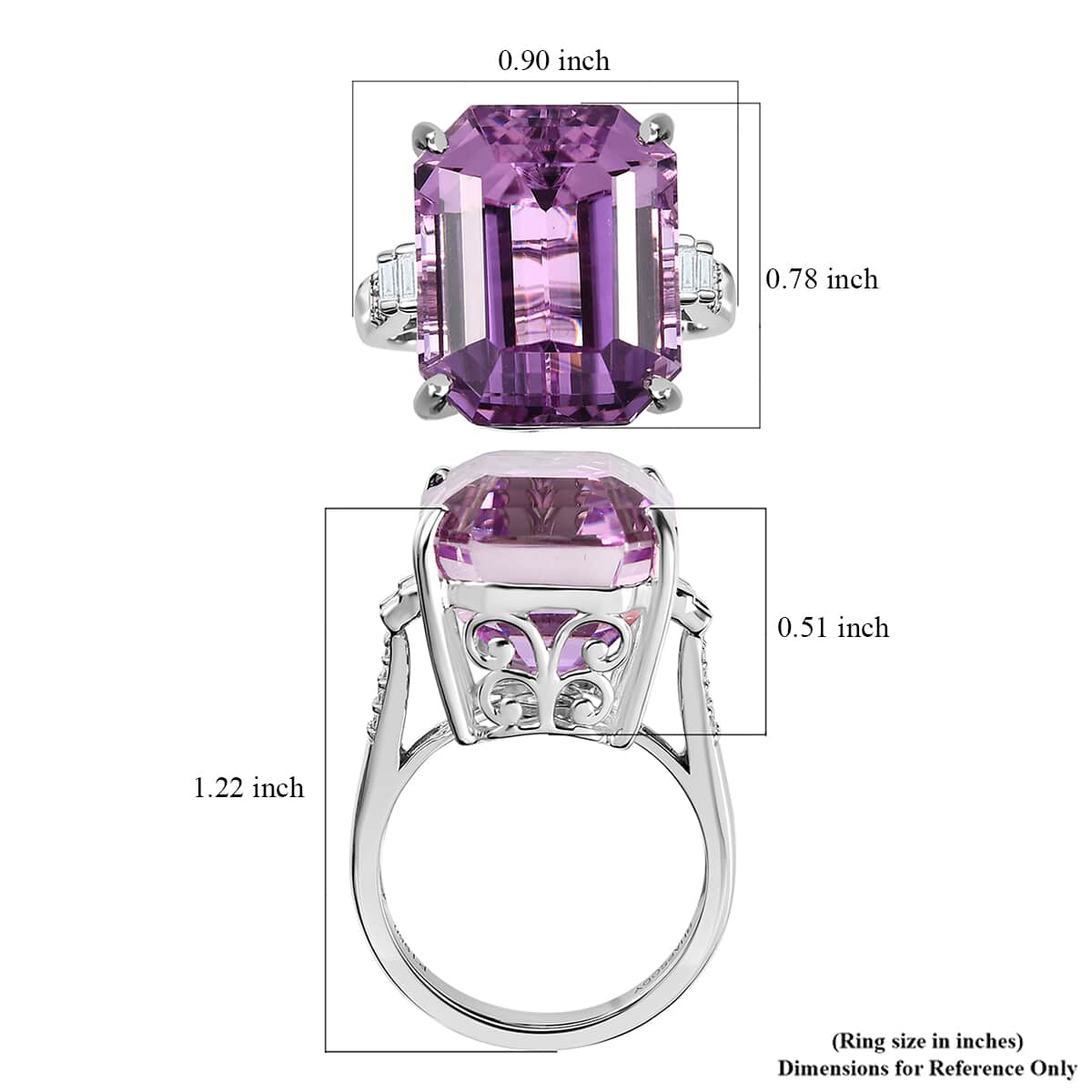 Certificate and Appraised Rhapsody 950 Platinum AAAA Patroke Kunzite and E-F VS2 Diamond Ring (Size 8.0) 10.30 Grams 24.50 ctw image number 5