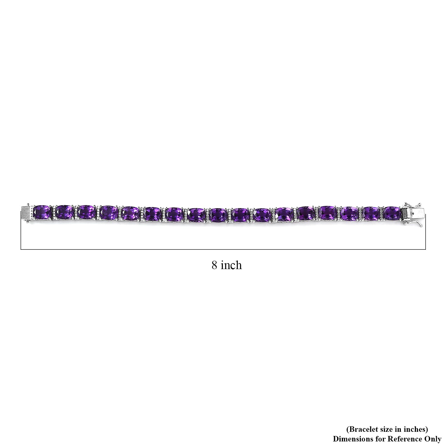 AAA Mashamba Amethyst, Moissanite Bracelet in Platinum Over Sterling Silver (7.25 In) 34.75 ctw