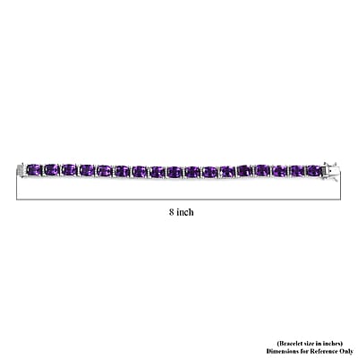 AAA Mashamba Amethyst and Moissanite Tennis Bracelet in Platinum Over Sterling Silver (7.25 In) 34.75 ctw