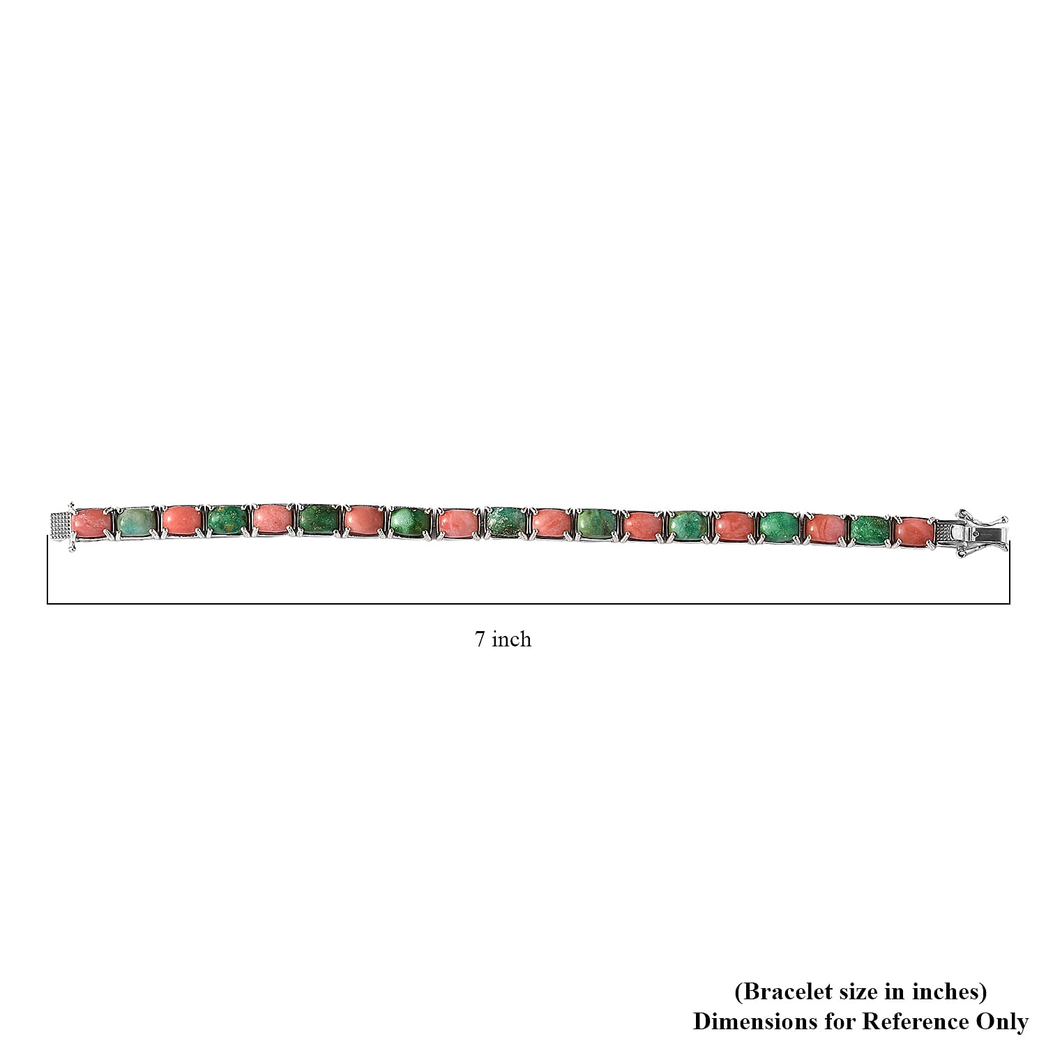 Premium Oregon Sunrise Peach Opal and Sonoran Gold Turquoise Tennis Bracelet in Platinum Over Sterling Silver (6.50 In) 16.80 ctw
