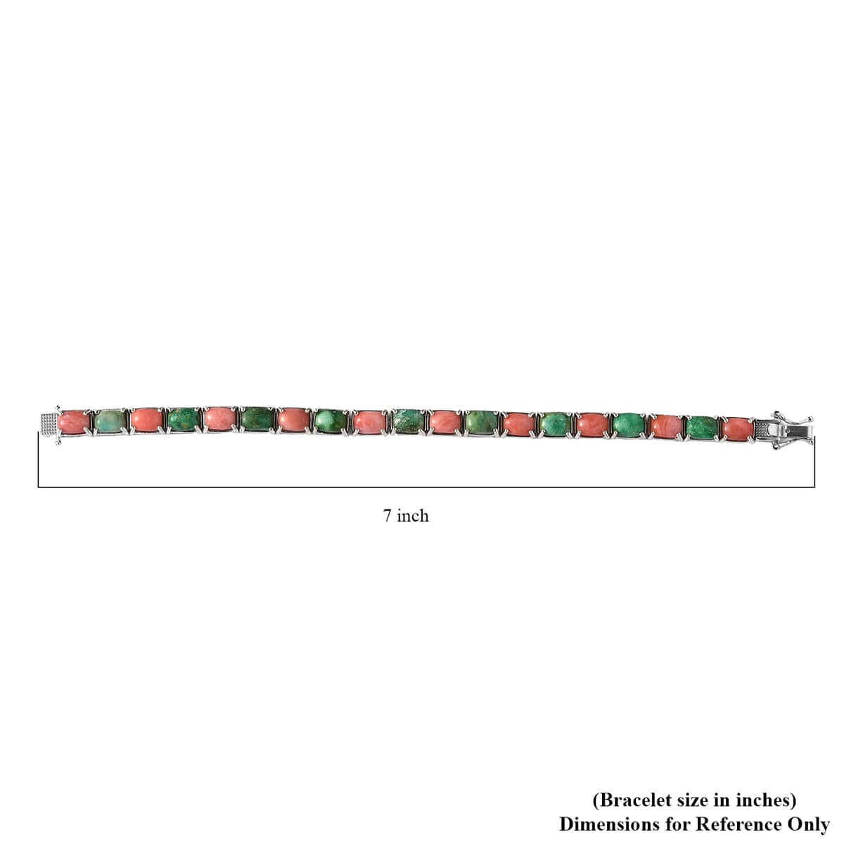 Oregon Sunrise Peach Opal, Sonoran Gold Turquoise Tennis Bracelet in Platinum Over Sterling Silver (6.50 In) 16.80 ctw image number 4