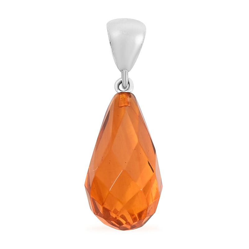 Baltic Amber Statement Pendant in Sterling Silver
