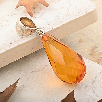 Baltic Amber Statement Pendant in Sterling Silver