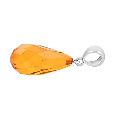 Baltic Amber Statement Pendant in Sterling Silver
