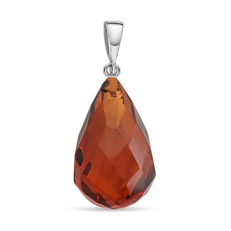 Baltic Amber Pendant in Sterling Silver