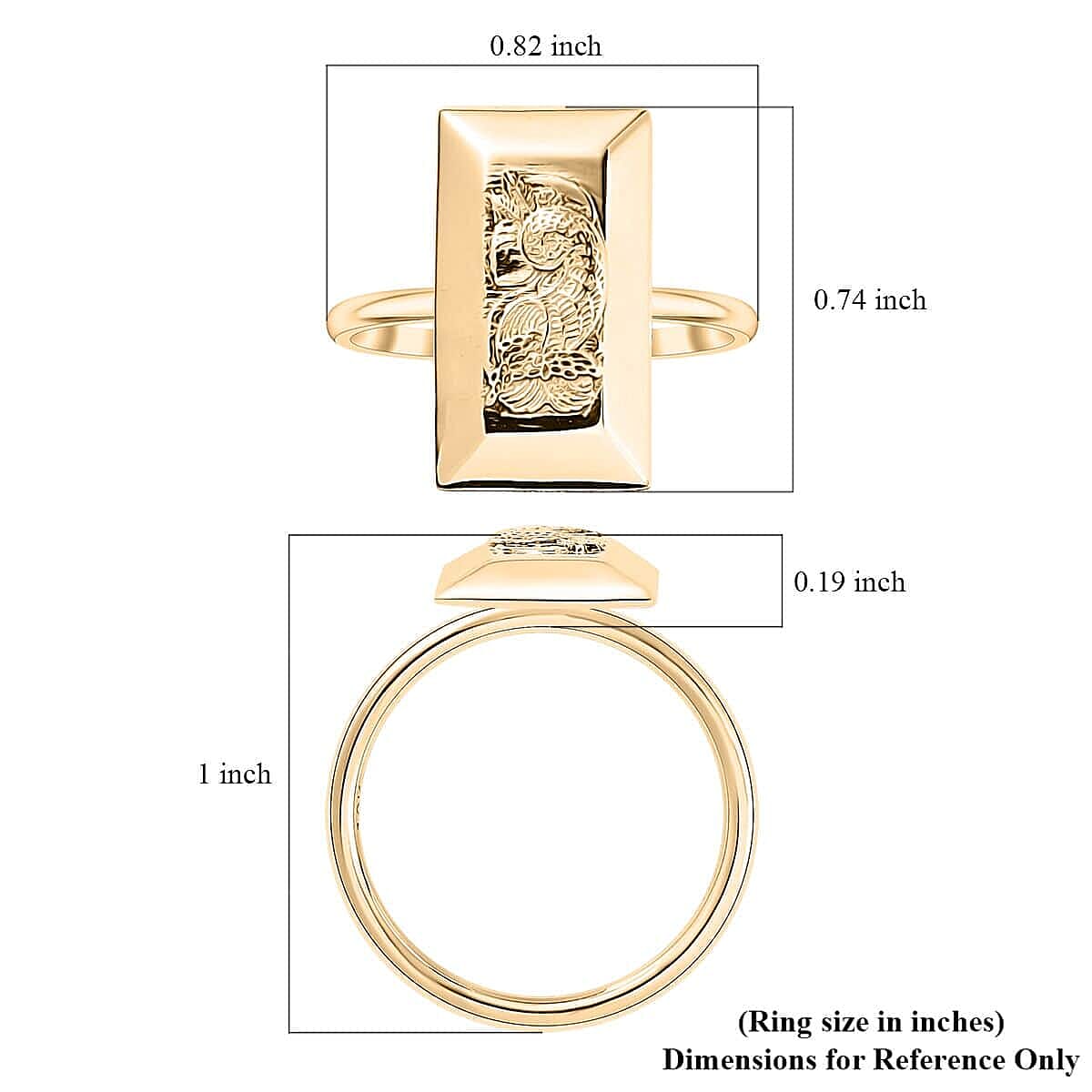 10K Yellow Gold Lady Fortune Bar Ring (Size 10.0) (2.30 g)