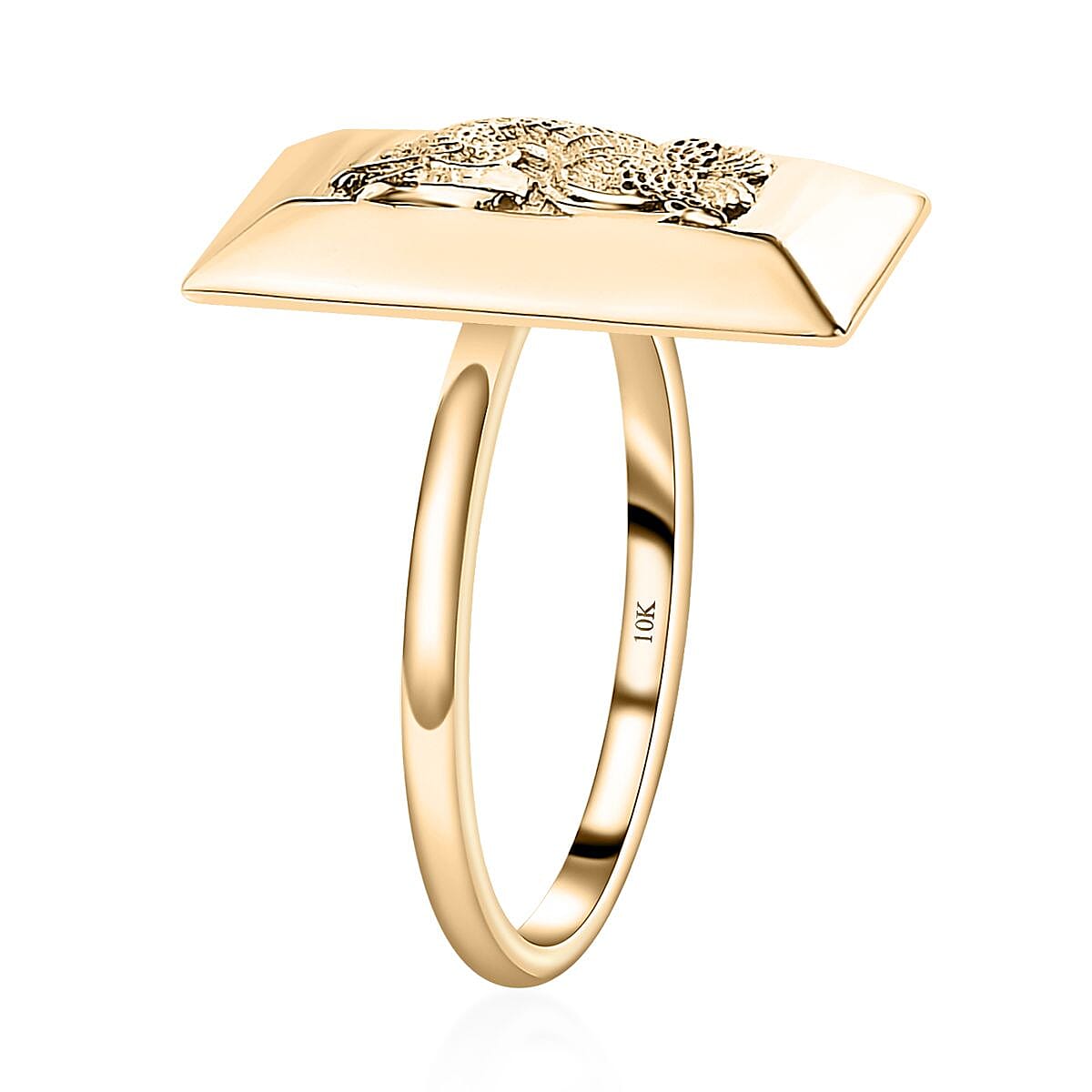 10K Yellow Gold Lady Fortune Bar Ring (Size 7.0) 2.30 Grams image number 3