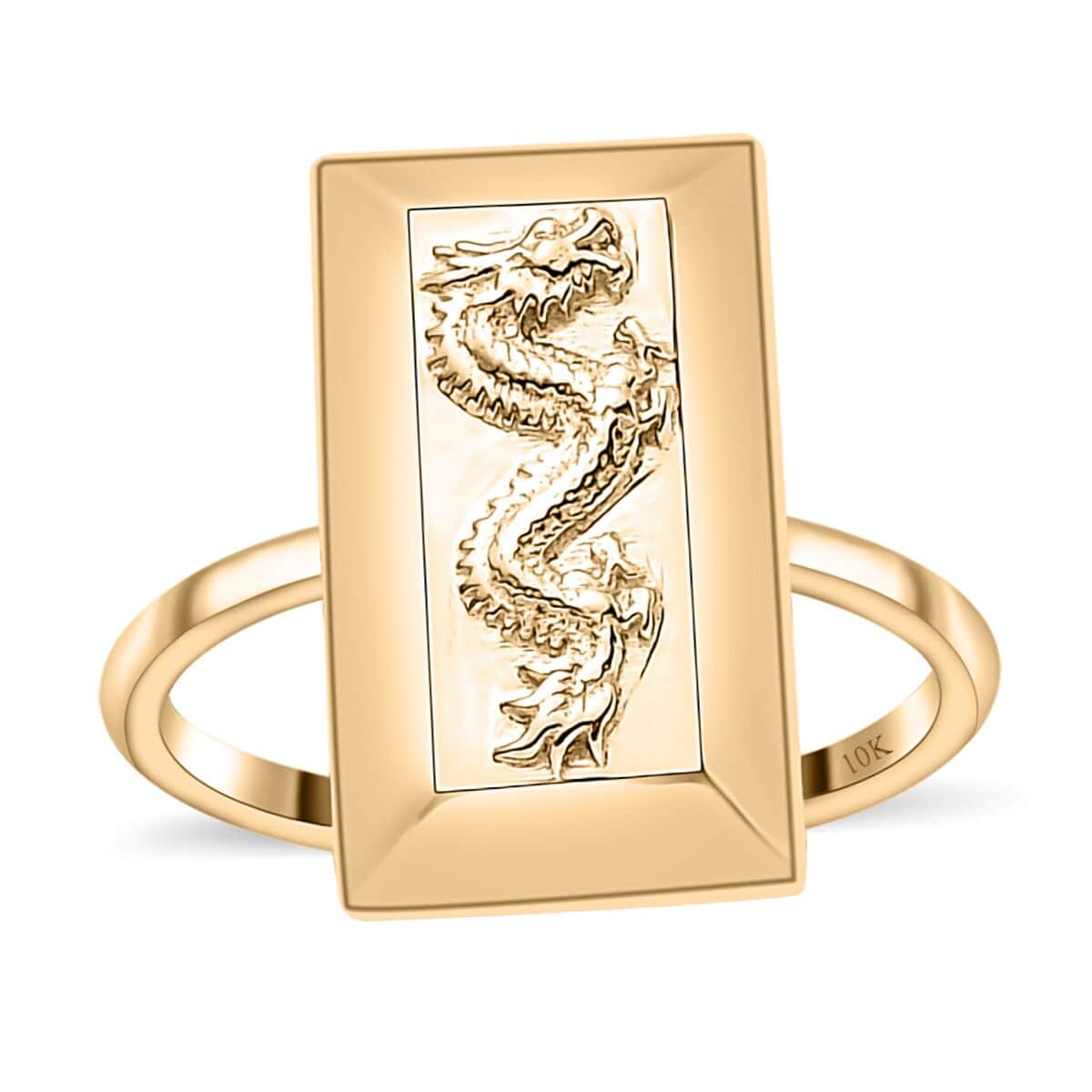 10K Yellow Gold Dragon Bar Ring (Size 7.0) 2.25 Grams image number 0
