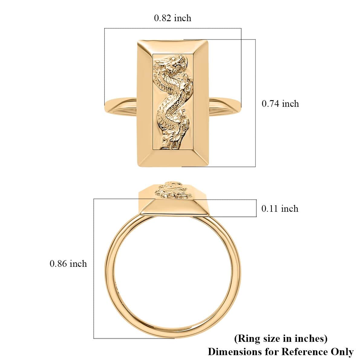 10K Yellow Gold Dragon Bar Ring (Size 7.0) 2.25 Grams image number 5