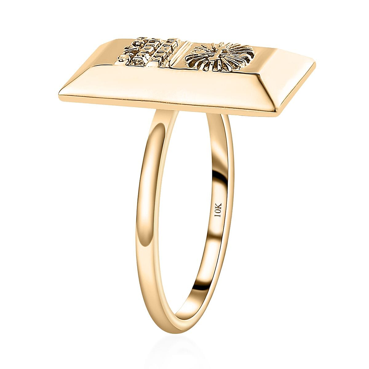 10K Yellow Gold Holy Bible Bar Ring (Size 9.0) 2.30 Grams image number 3