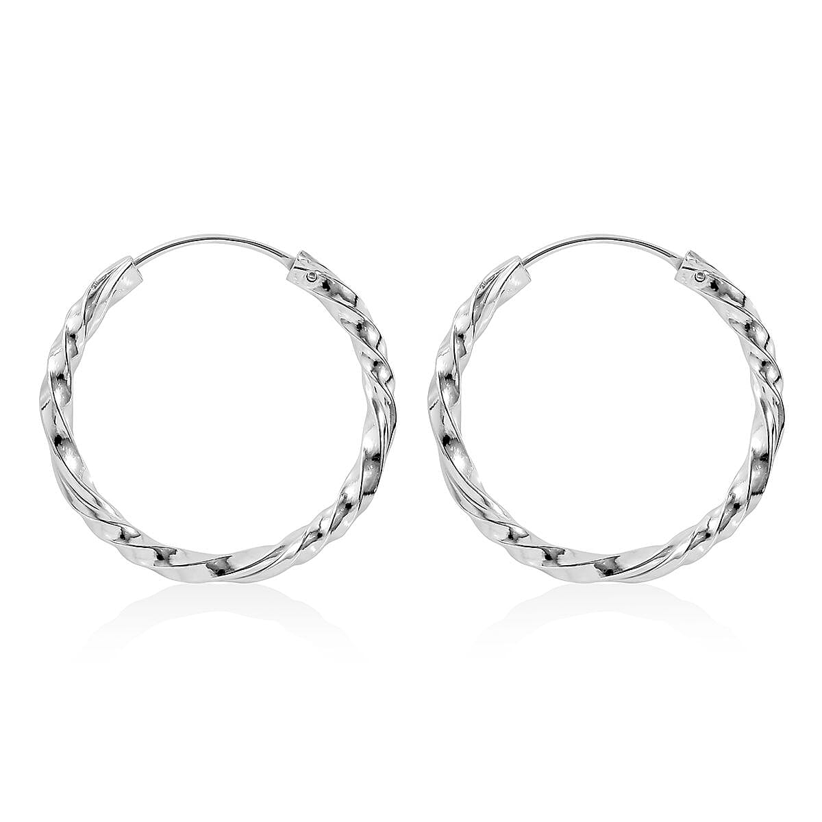 Sterling Silver Hoop Earrings 2.60 Grams image number 2