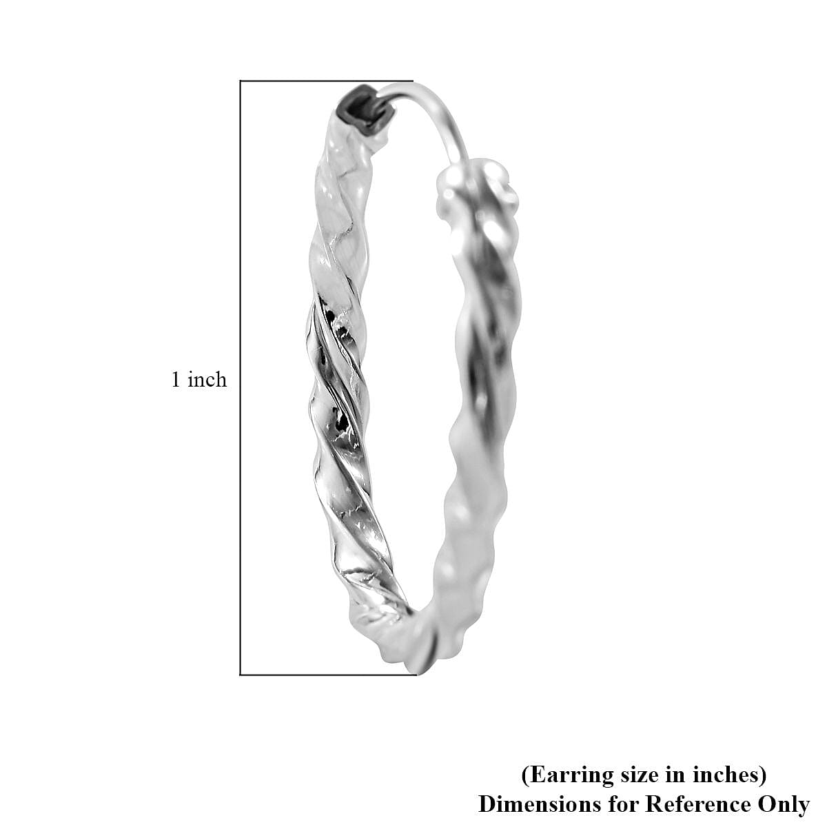 Sterling Silver Hoop Earrings 2.60 Grams image number 3