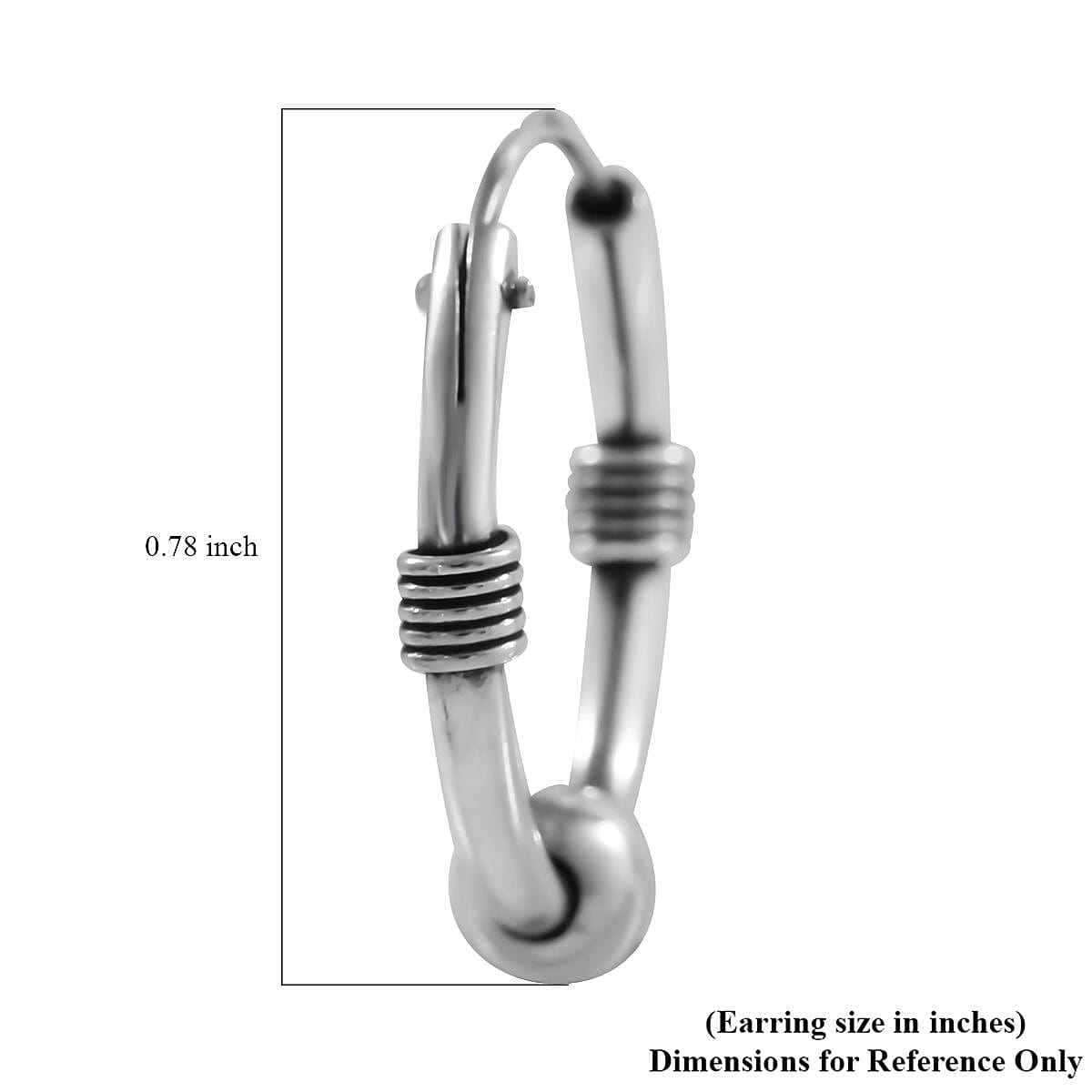 Sterling Silver Hoop Earrings 2.60 Grams image number 3