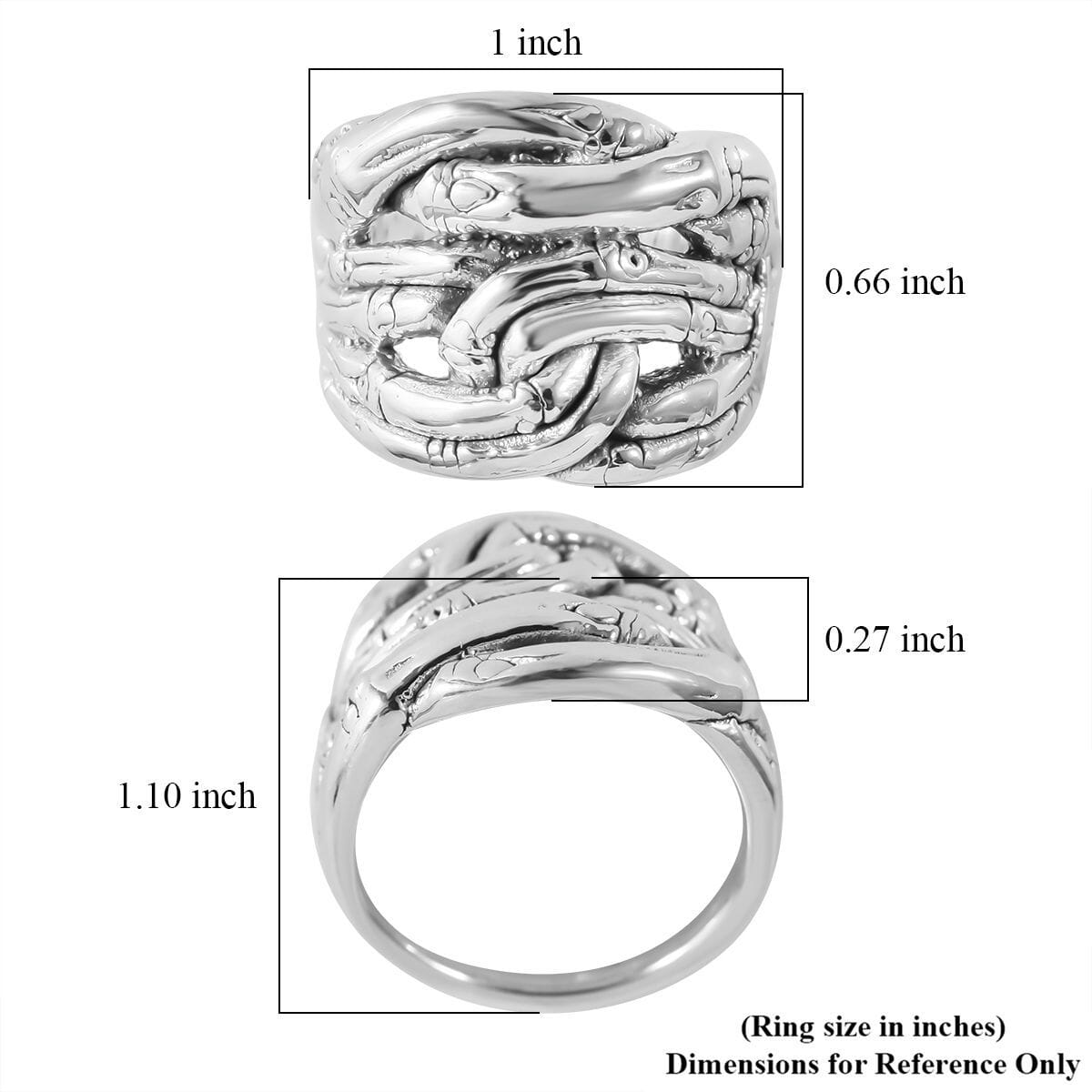 Sterling Silver Fancy Ring (Size 8.0) 5.20 Grams image number 4