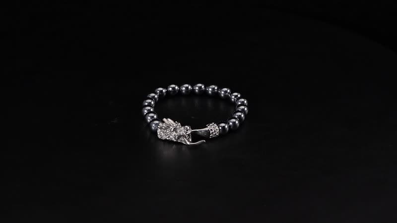 Doorbuster Terahertz Beaded Dragon Bracelet in Stainless Steel (6.75 In) 150.00 ctw