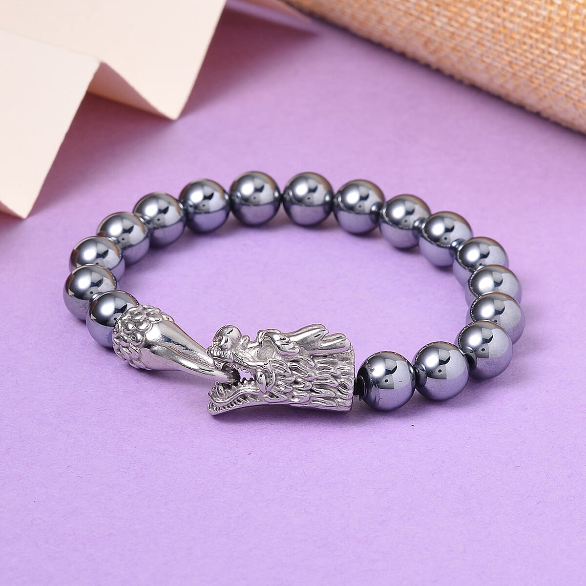 Terahertz Beaded Dragon Bracelet in Stainless Steel (7.25 In) 150.00 ctw image number 1