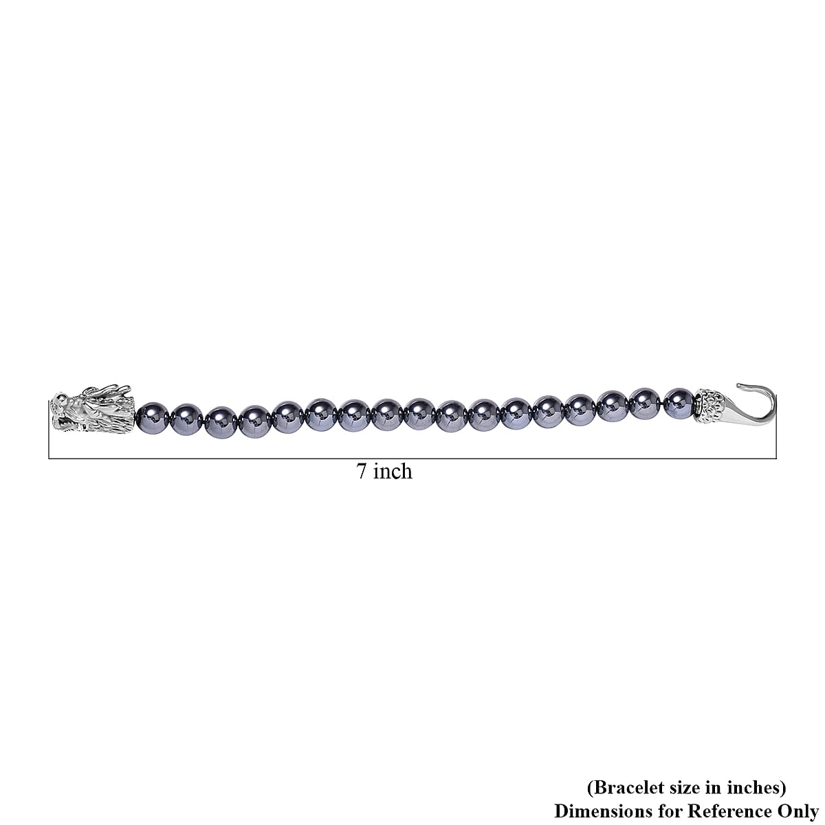 Terahertz Beaded Dragon Bracelet in Stainless Steel (8.00 In) 150.00 ctw image number 3