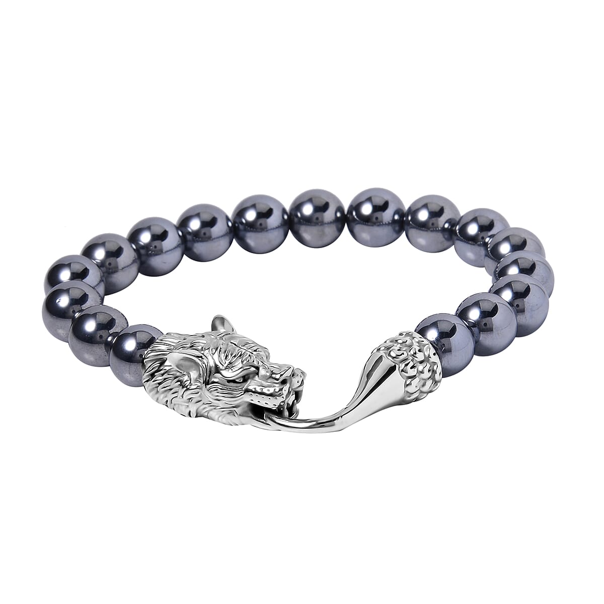Terahertz Beaded Panther Bracelet in Stainless Steel (7.25 In) 150.00 ctw image number 0