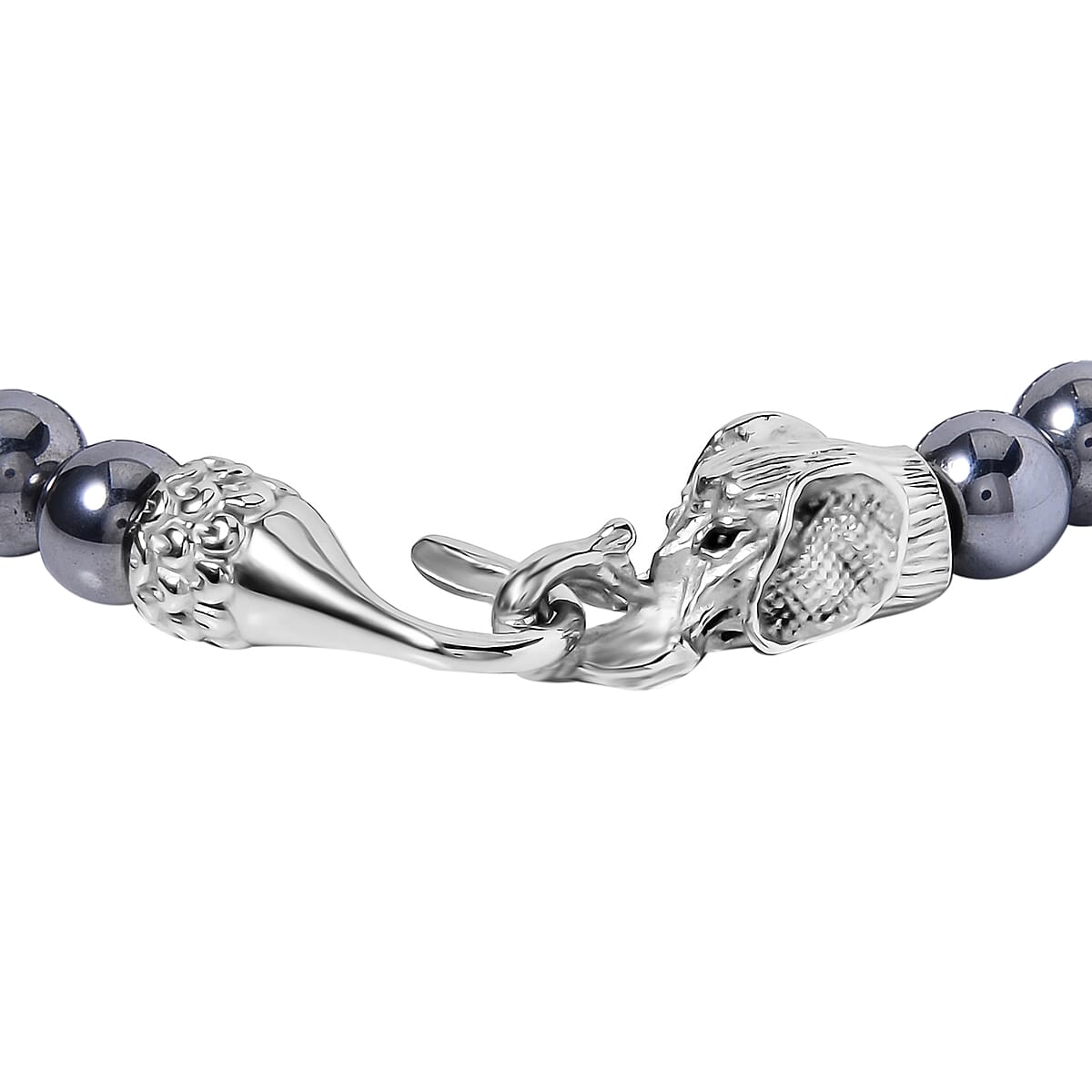 Terahertz Beaded Elephant Bracelet in Stainless Steel (8.00 In) 150.00 ctw image number 2