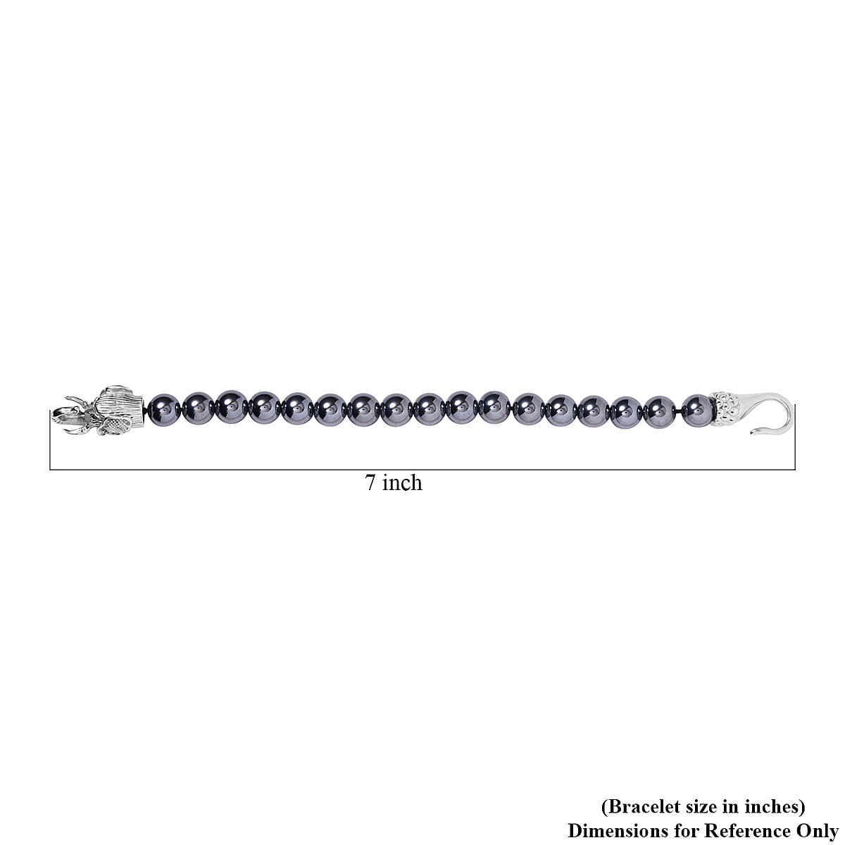 Terahertz Beaded Elephant Bracelet in Stainless Steel (8.00 In) 150.00 ctw image number 3