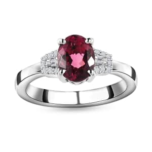 Rhapsody 950 Platinum AAAA Natural Calabar Pink Tourmaline and E-F VS Diamond Ring (Size 6.0) 5.65 Grams 1.35 ctw