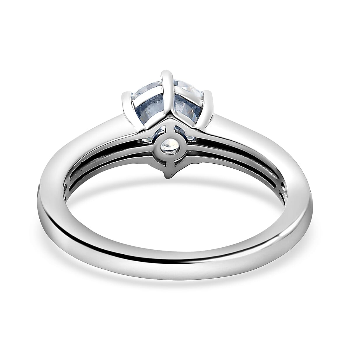Moissanite 0.99 ctw Ring in Platinum Over Sterling Silver (Size 10)