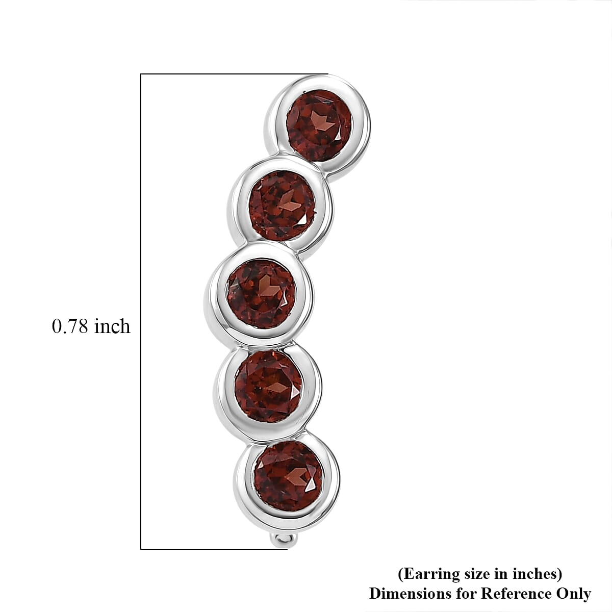 Premium Mozambique Garnet 1.80 ctw Earrings in Rhodium Over Sterling Silver