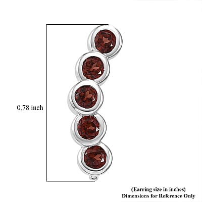 Premium Mozambique Garnet 1.80 ctw Earrings in Rhodium Over Sterling Silver