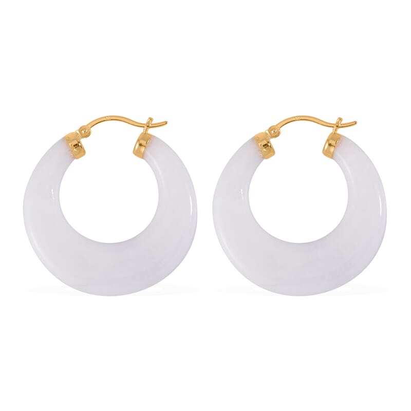 Natural Jade Earrings in Vermeil Yellow Gold Over Sterling Silver 70.00 ctw