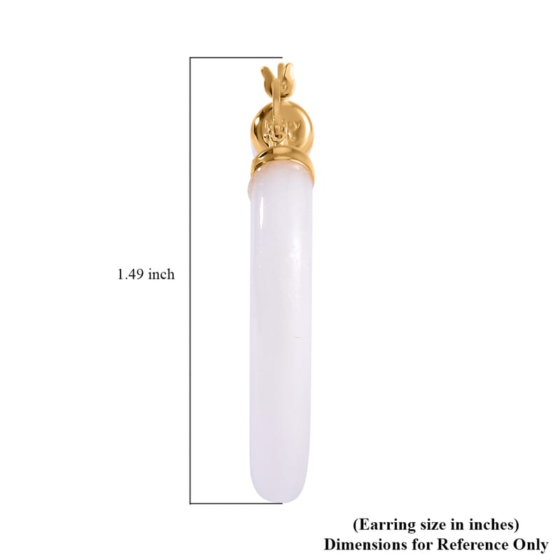 Natural Jade Earrings in Vermeil Yellow Gold Over Sterling Silver 70.00 ctw