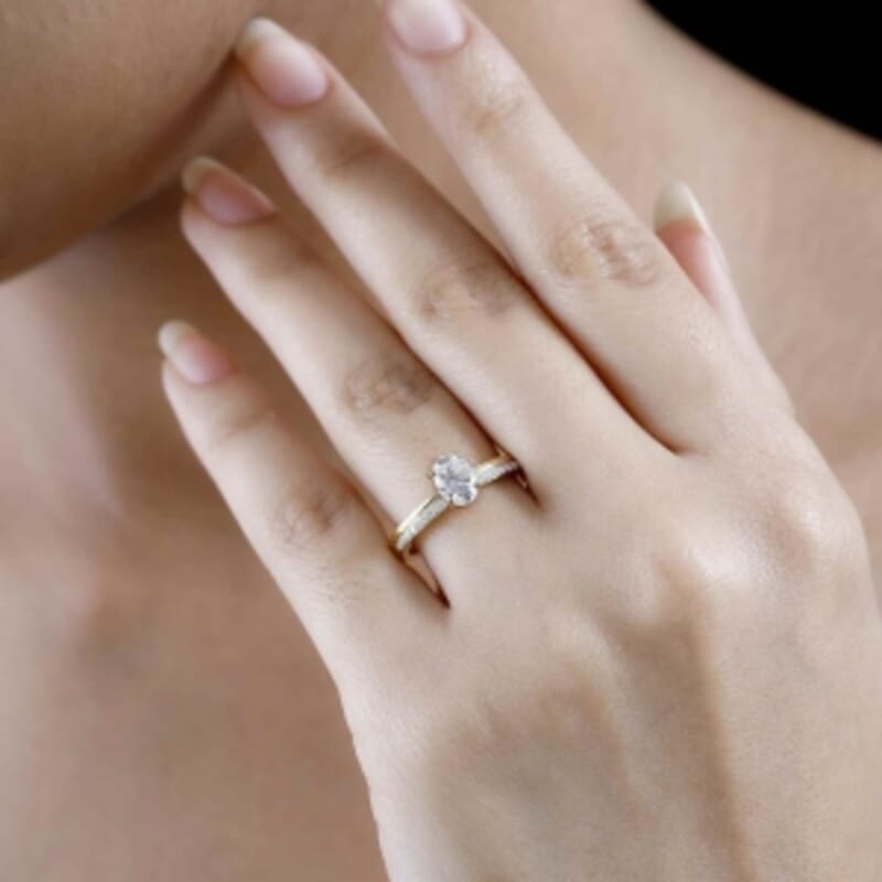 Moissanite 0.86 ctw Ring in 18K Vermeil Yellow Gold Over Sterling Silver (Size 10.0)