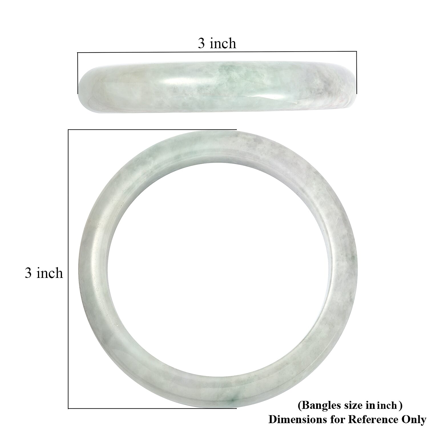 Natural Jade Bangle Bracelet (6.75 in) 270.00 ctw