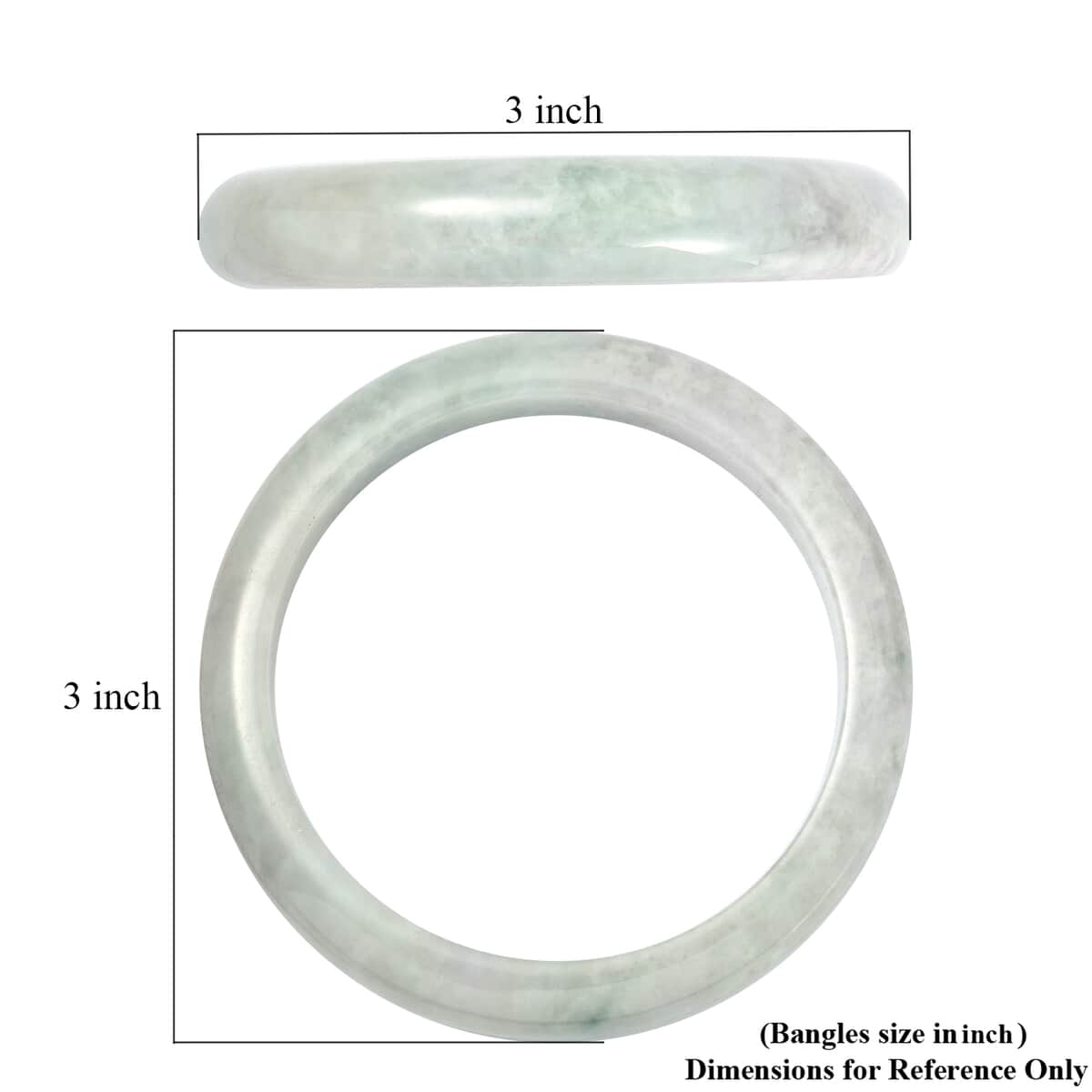 Natural Jade Bangle Bracelet (6.75 in) 270.00 ctw image number 3