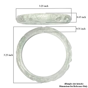 Natural Jade Carved Bangle Bracelet (7.25 In) 270.00 ctw
