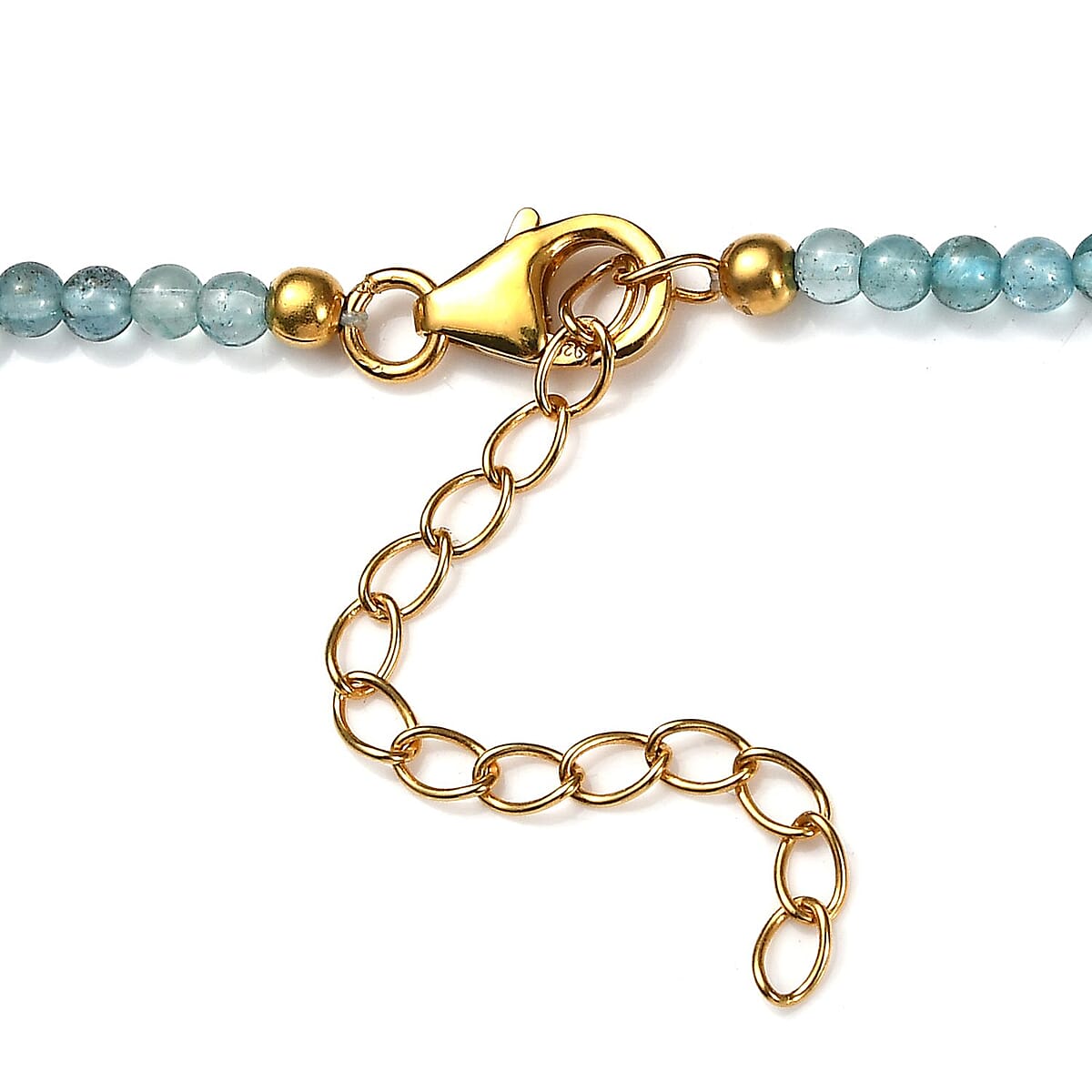 Peacock Quartz (Triplet) and Chrome Diopside Pendant with Paraiba Apatite Beaded Necklace 18-20 Inches in Vermeil YG Over Sterling Silver 44.70 ctw image number 4