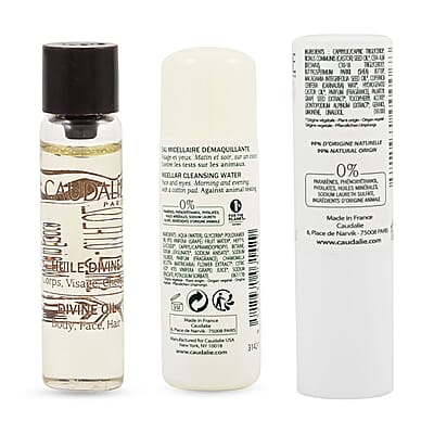 Caudalie Best Seller Skincare Mini Set with Free Transparent Carry Case