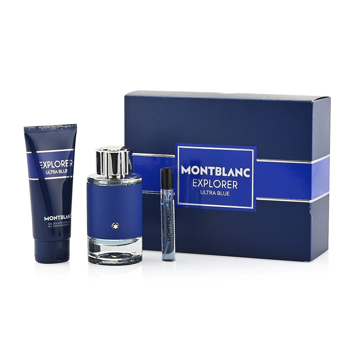 CLOSEOUT Mont Blanc Explorer Ultra Blue EAU De Parfum Set (Parfum 3.3oz, Travel 0.25oz, & Shower Gel 3.3oz) image number 4