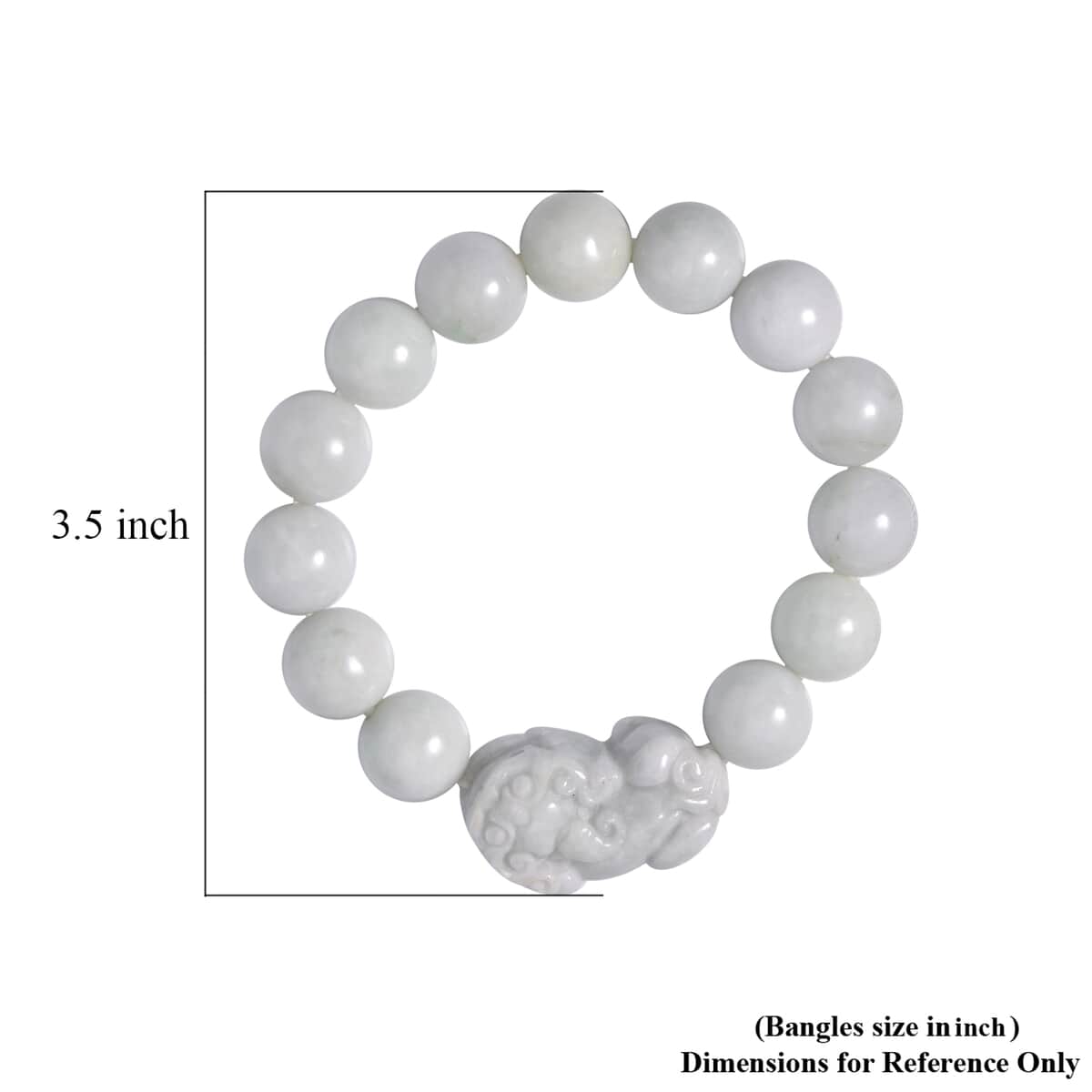 Natural Jade Beaded Stretch Pixiu Charm Bracelet 355.00 ctw image number 3