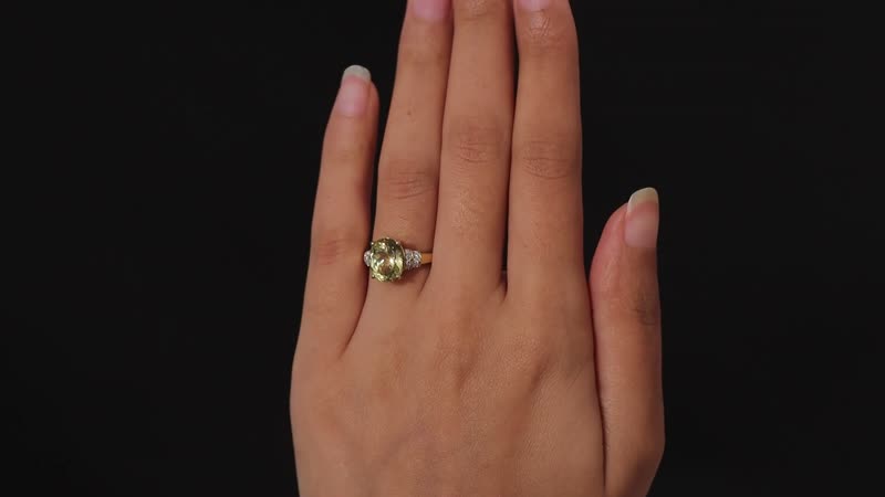 AAA Yellow Triphane, Moissanite Ring in Vermeil YG Over Sterling Silver (Size 10.0) 4.85 ctw