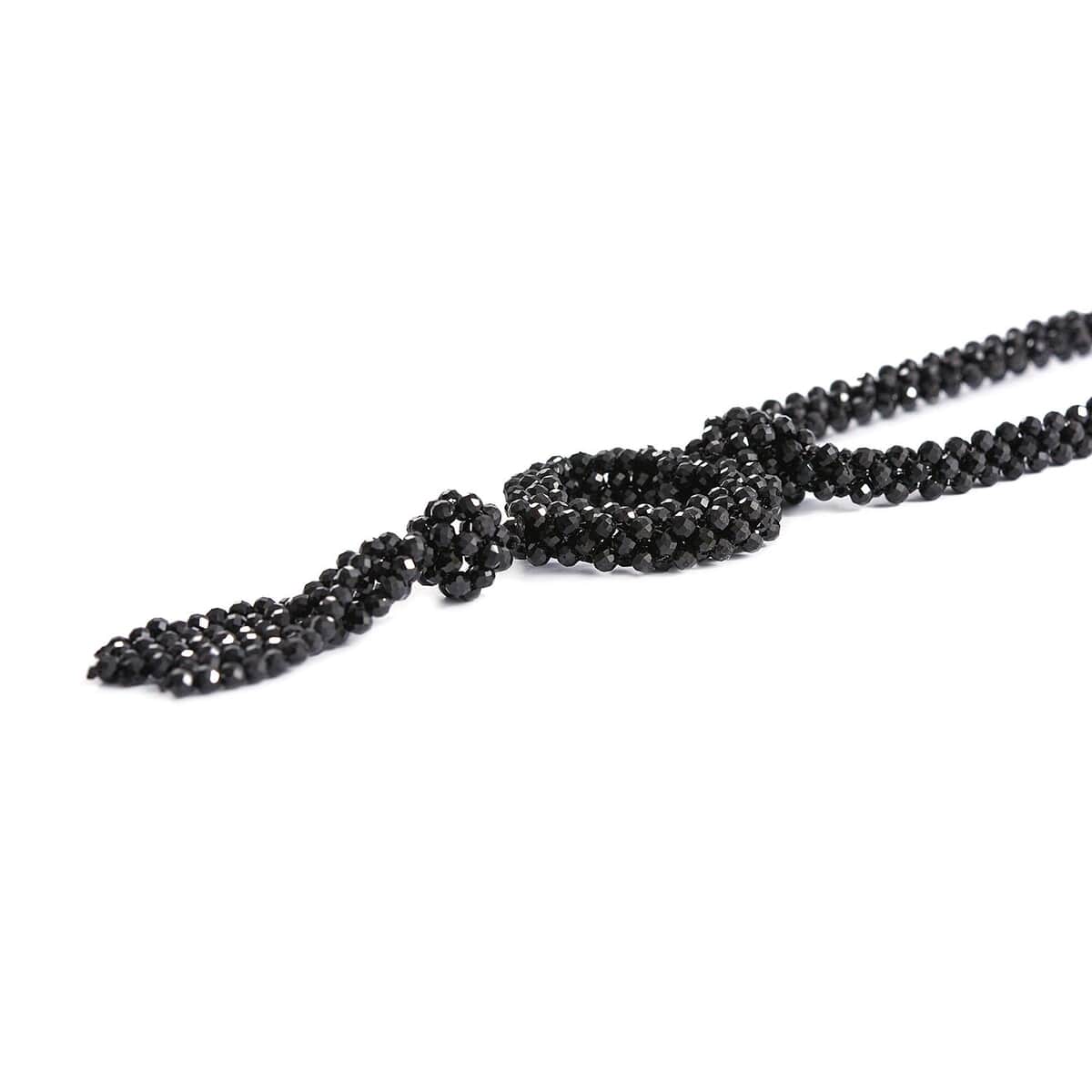 Mother’s Day Gift Thai Black Spinel Beaded Heart Tassel Necklace 30 Inches 300.00 ctw image number 3