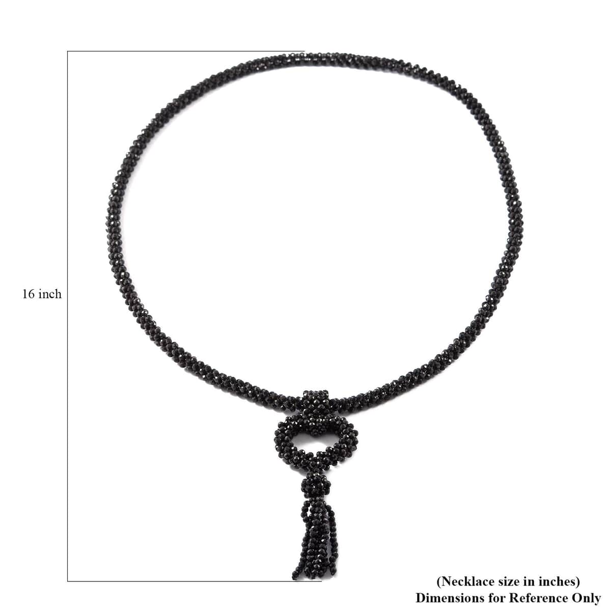 Mother’s Day Gift Thai Black Spinel Beaded Heart Tassel Necklace 30 Inches 300.00 ctw image number 4