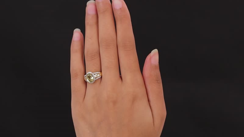 Premium Yellow Triphane and Moissanite Ring in Vermeil Yellow Gold Over Sterling Silver (Size 10.0) 3.10 ctw