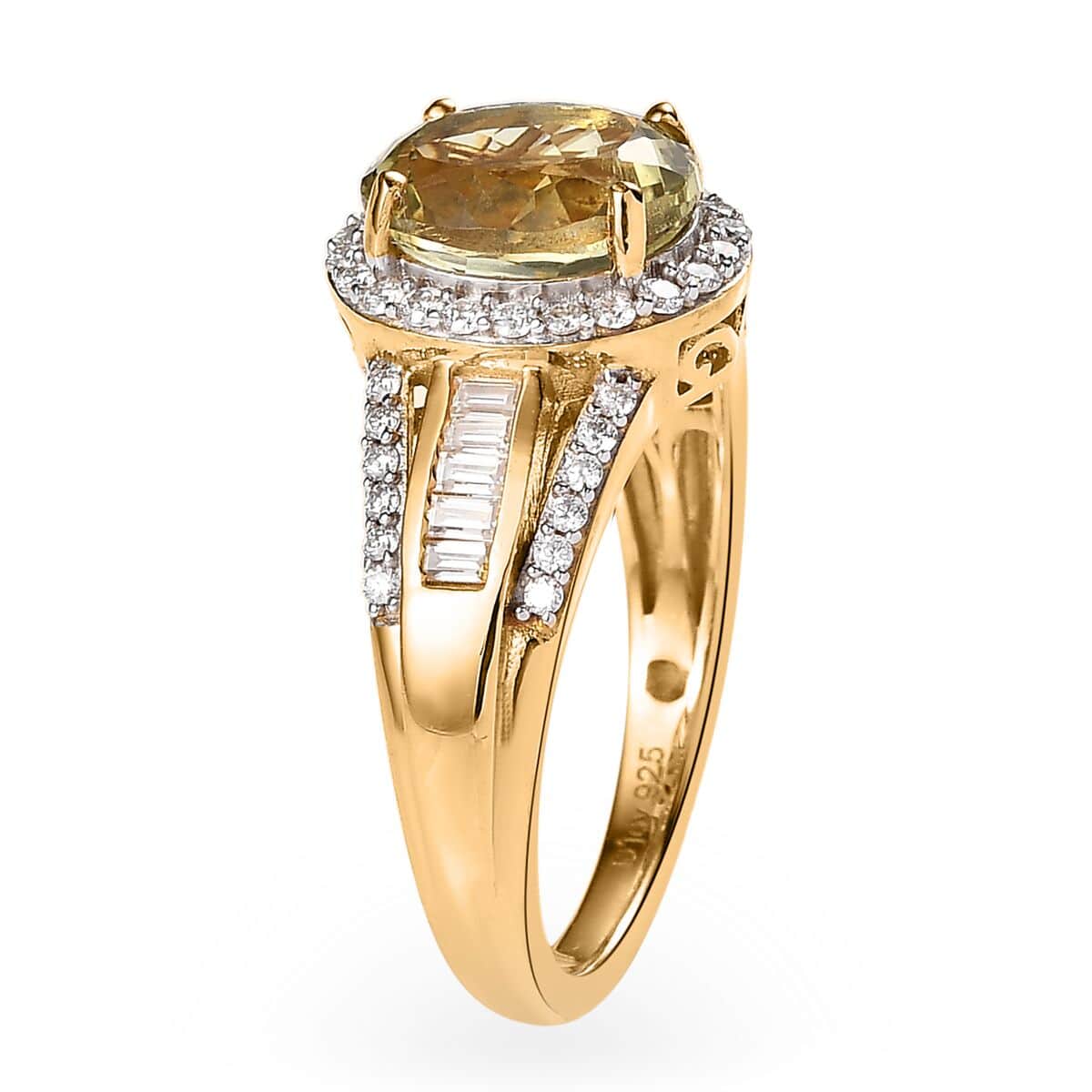 Premium Yellow Triphane and Moissanite Ring in Vermeil Yellow Gold Over Sterling Silver (Size 10.0) 3.10 ctw image number 3