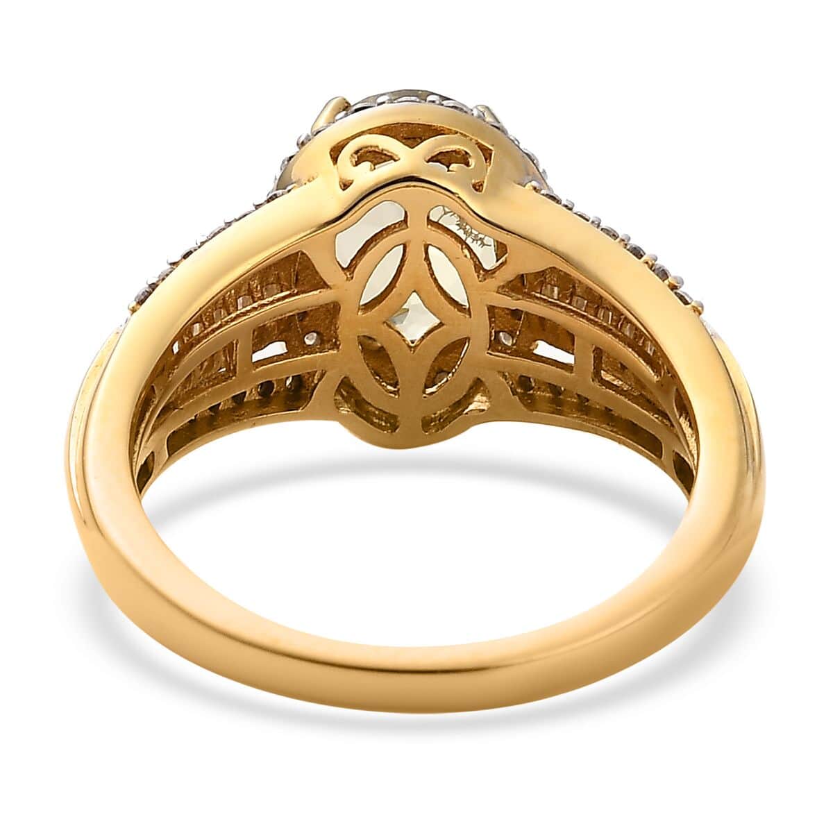 Premium Yellow Triphane and Moissanite Ring in Vermeil Yellow Gold Over Sterling Silver (Size 10.0) 3.10 ctw image number 4