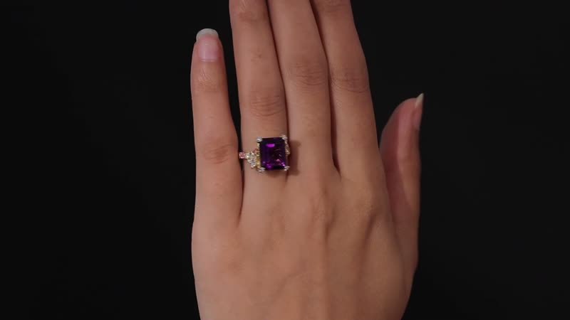 AAA Mashamba Amethyst, Multi Gemstone Ring in Vermeil YG Over Sterling Silver (Size 10.0) 6.00 ctw